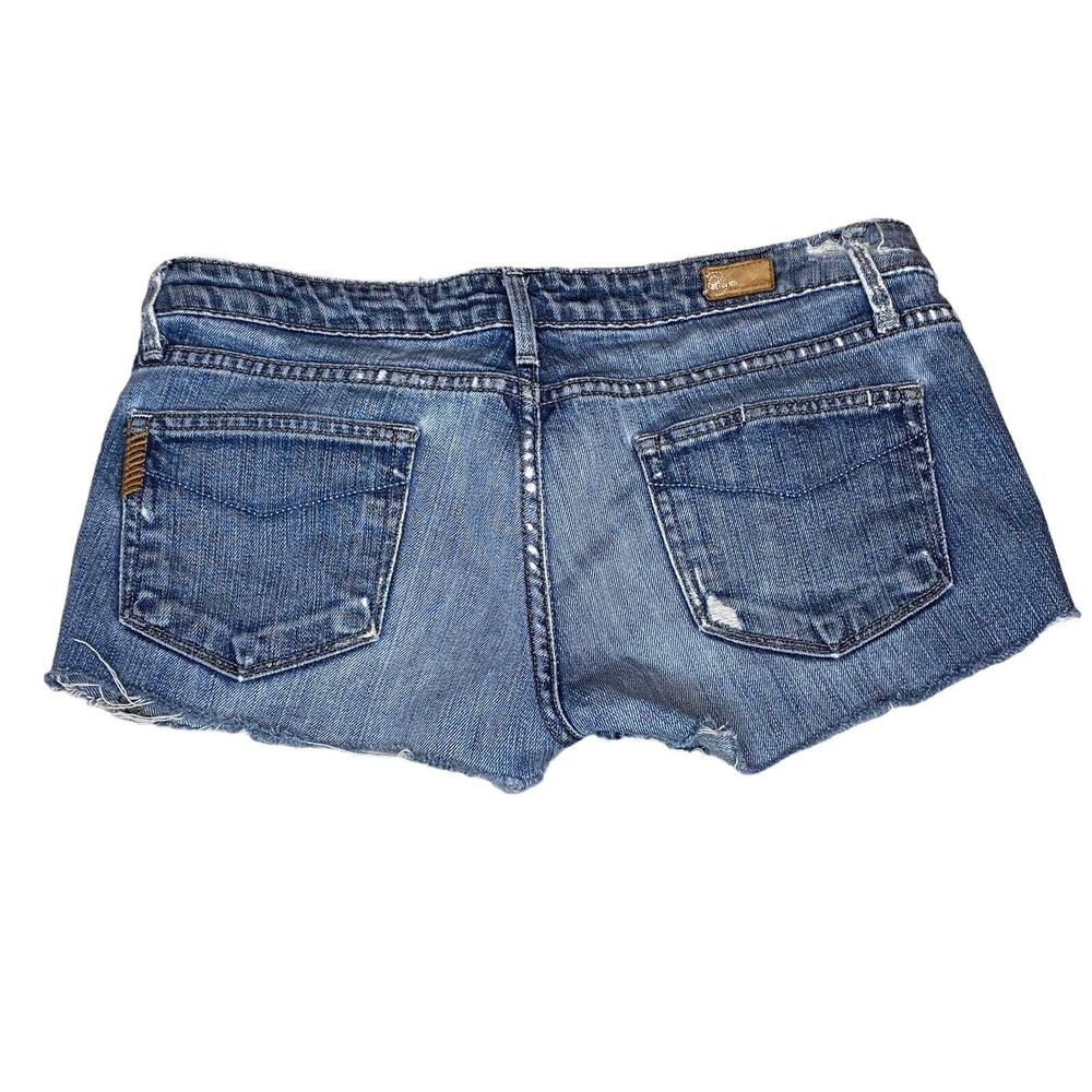 Paige Laurel Canyon Denim Shorts W Size 31 (10-12) Med. Wash Cut Off Distressed - Picture 4 of 4